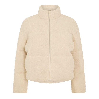 Cream - Front - USA Pro Womens-Ladies Borg Puffer Jacket