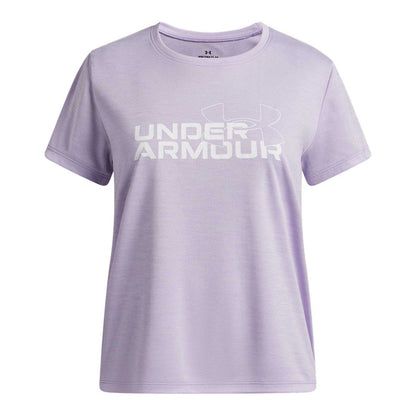 Purple-White - Front - Under Armour Girls Twist Logo T-Shirt