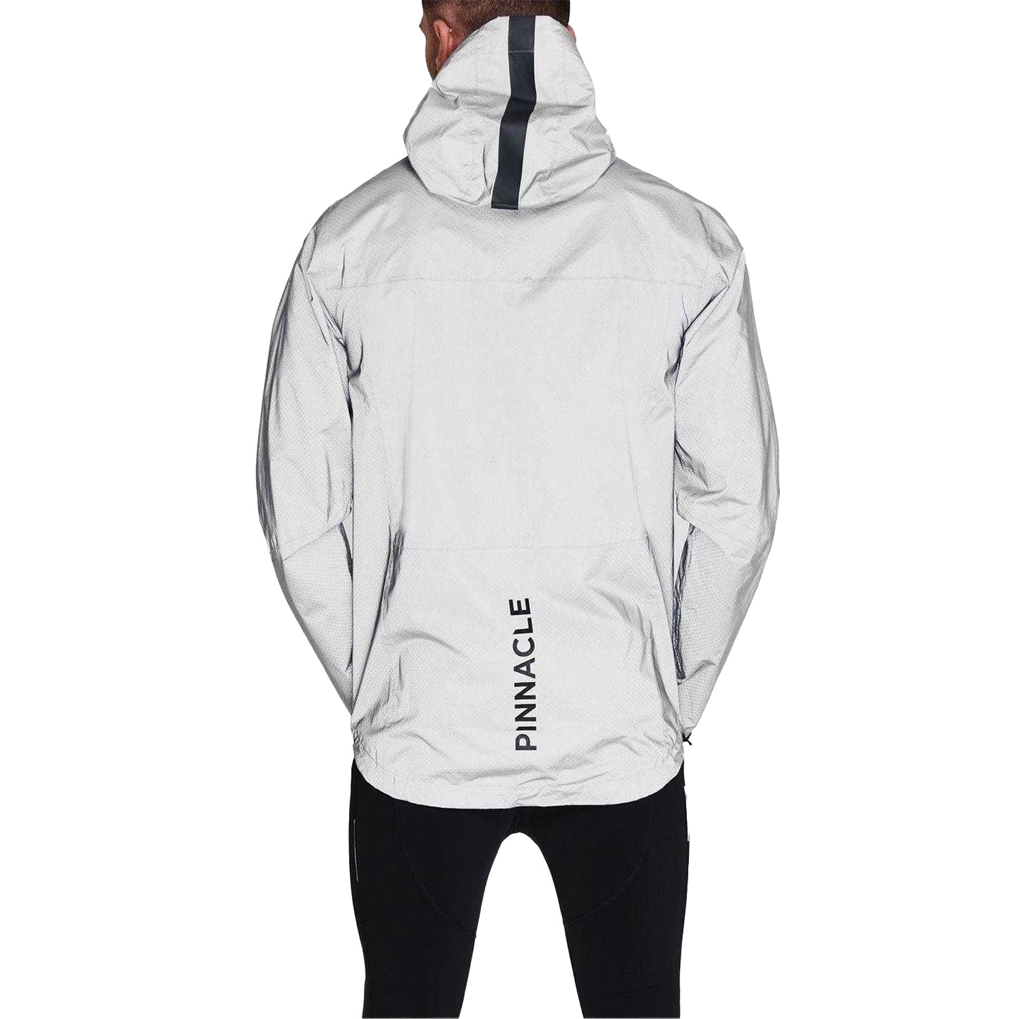 Silver - Back - Pinnacle Mens Logo Cycling Jacket
