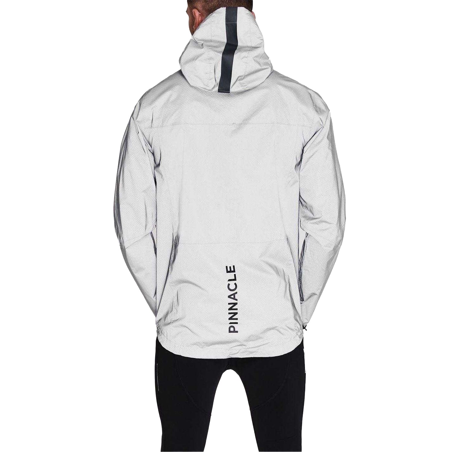 Silver - Back - Pinnacle Mens Logo Cycling Jacket