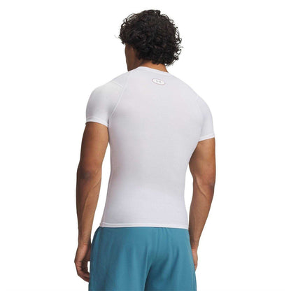 White - Back - Under Armour Mens HeatGear Compression Base Layer Top