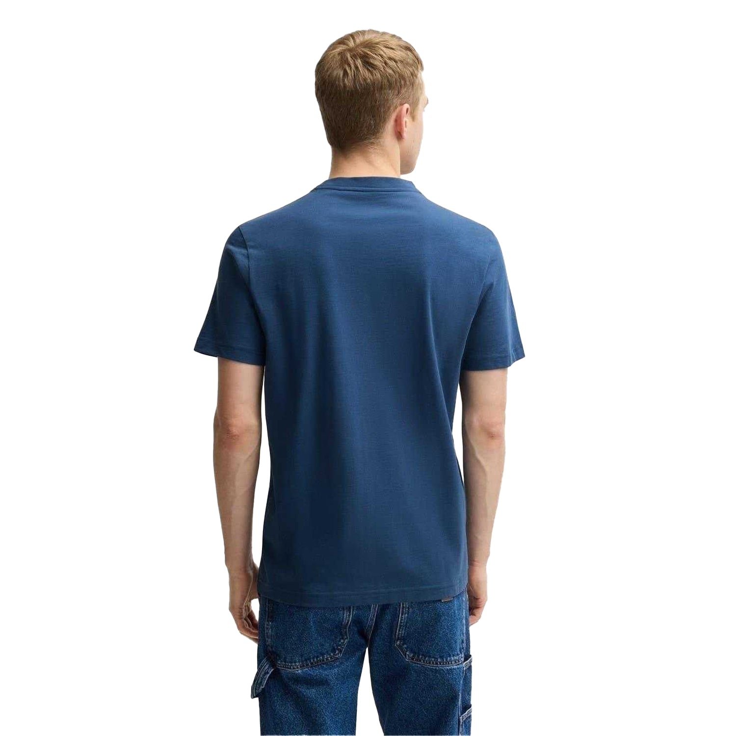 Navy - Back - Boss Mens Whale Cotton T-Shirt