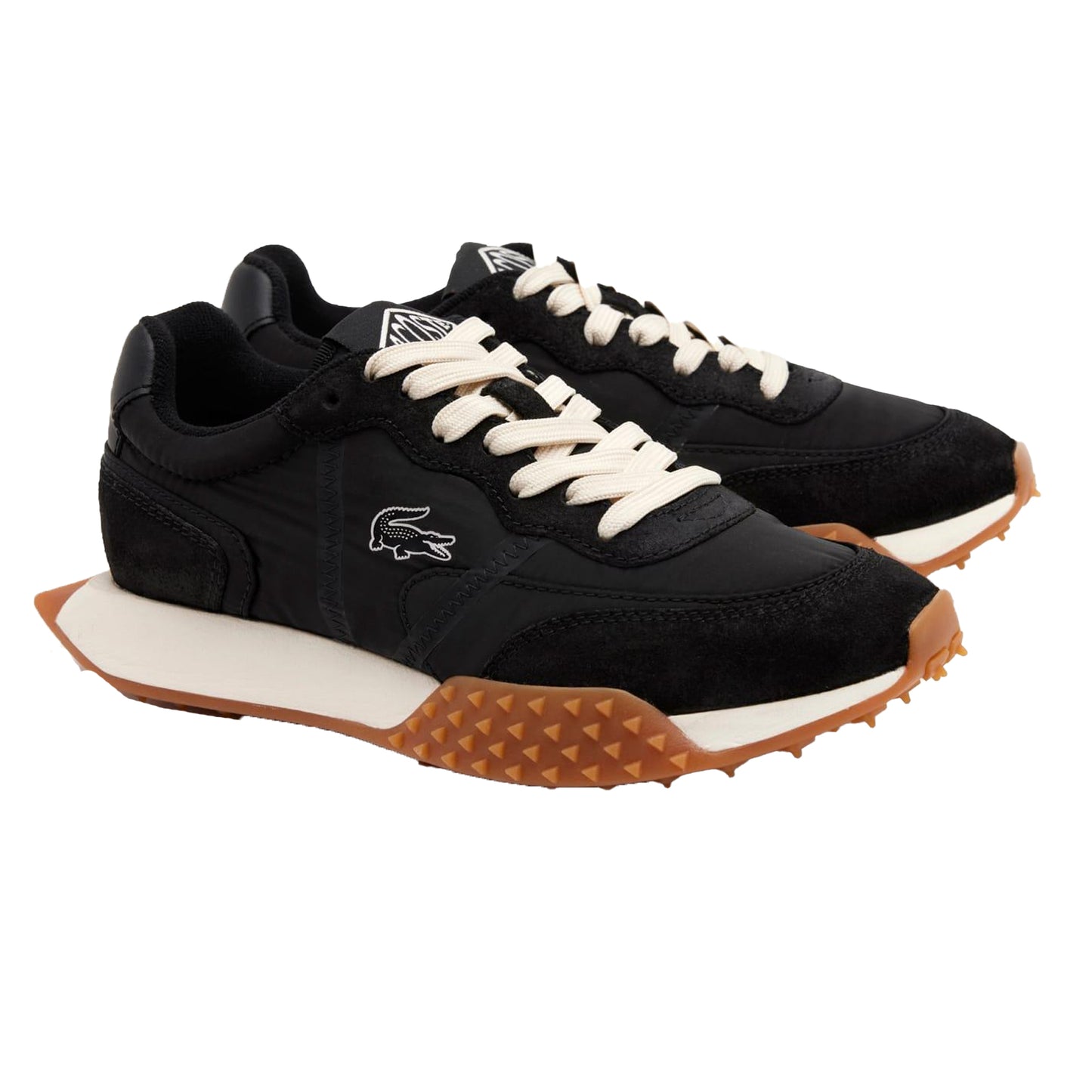 Black - Front - Lacoste Womens-Ladies L-Spin Deluxe 3.0 Suede Trainers