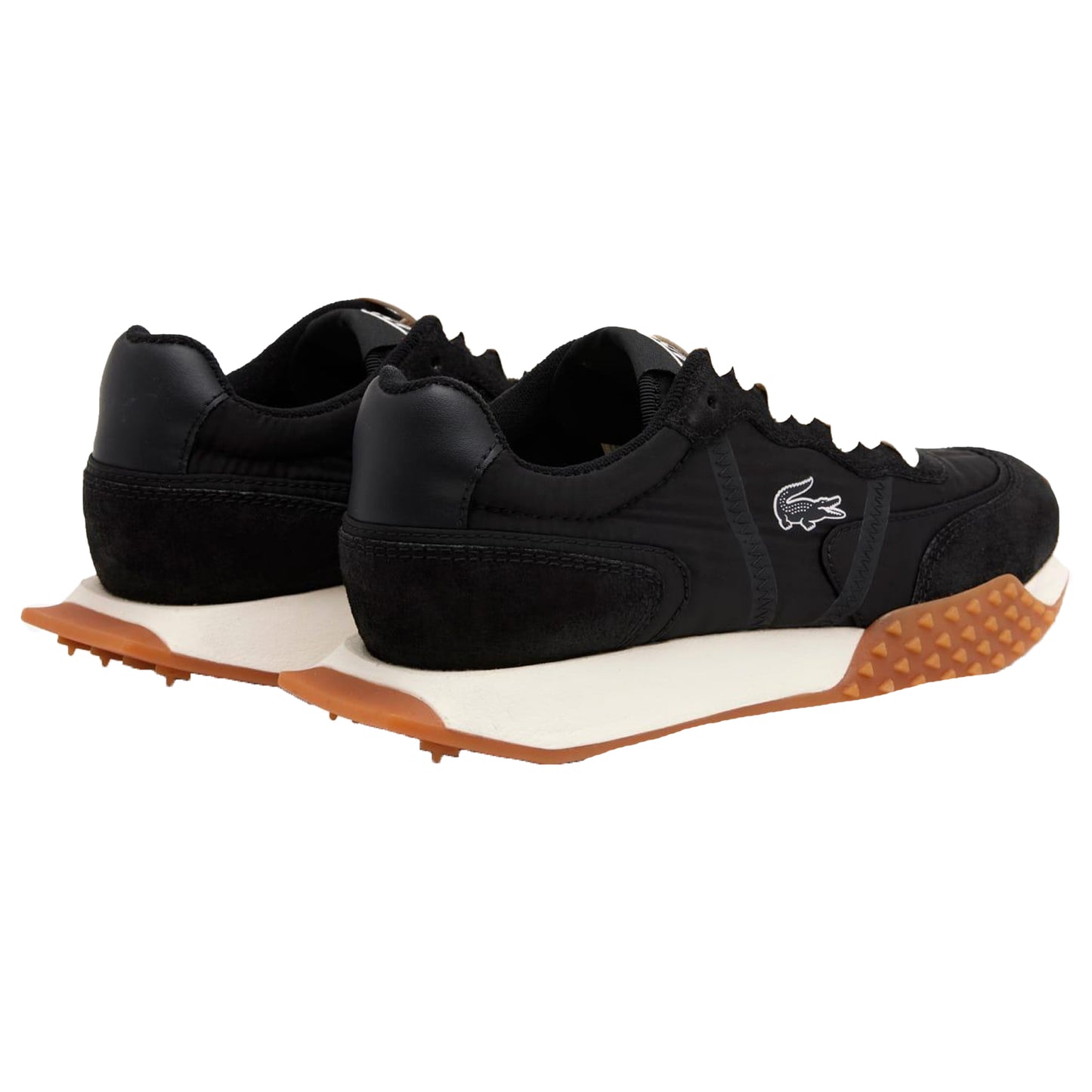 Black - Back - Lacoste Womens-Ladies L-Spin Deluxe 3.0 Suede Trainers