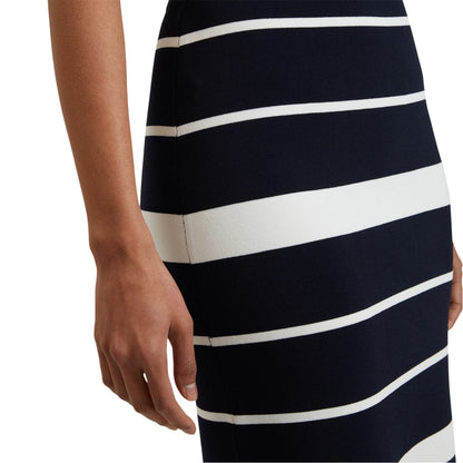 Navy - Side - Ted Baker Womens-Ladies Striped Knitted Pencil Skirt
