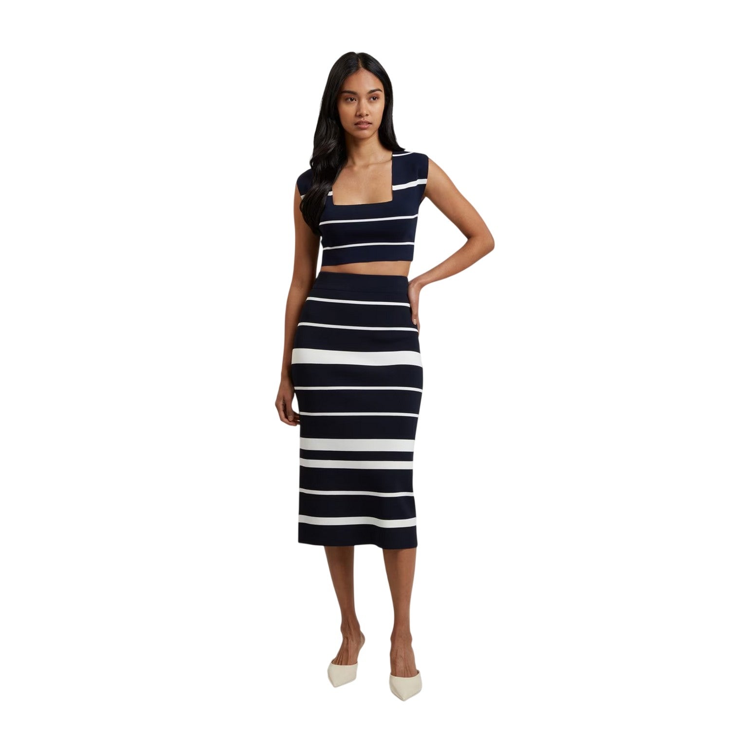 Navy - Lifestyle - Ted Baker Womens-Ladies Striped Knitted Pencil Skirt