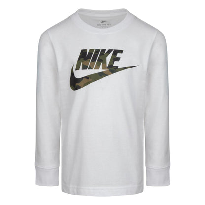 White - Front - Nike Childrens-Kids Futura Regular T-Shirt