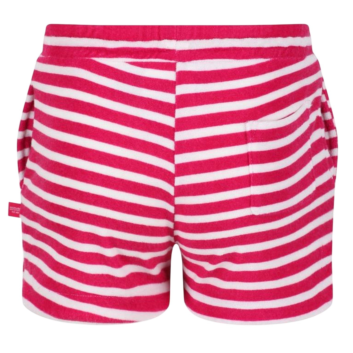 Pink Fusion-White Print - Back - Regatta Girls Dayana Sweat Shorts