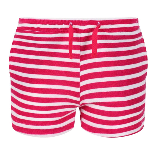 Pink Fusion-White Print - Front - Regatta Girls Dayana Sweat Shorts