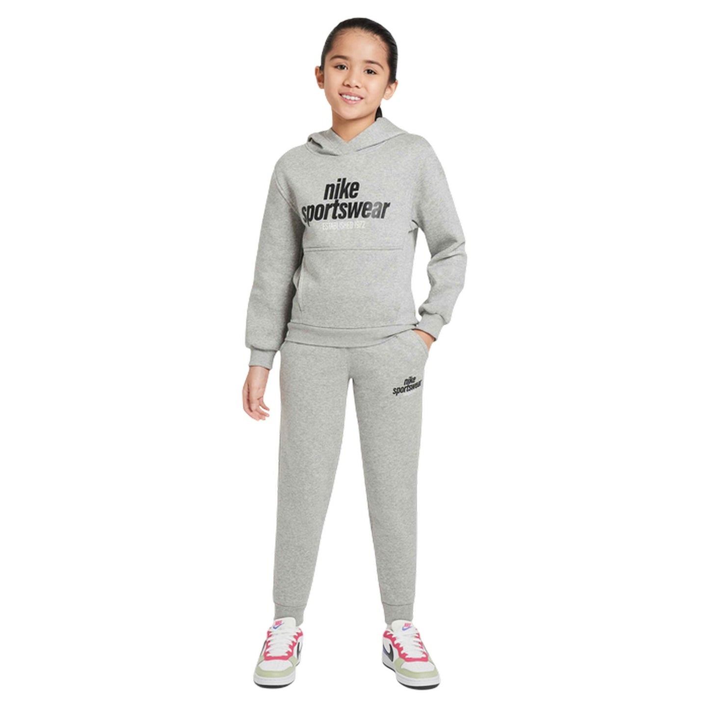 Dark Grey Heather - Lifestyle - Nike Childrens-Kids Sportswear Club Hoodie