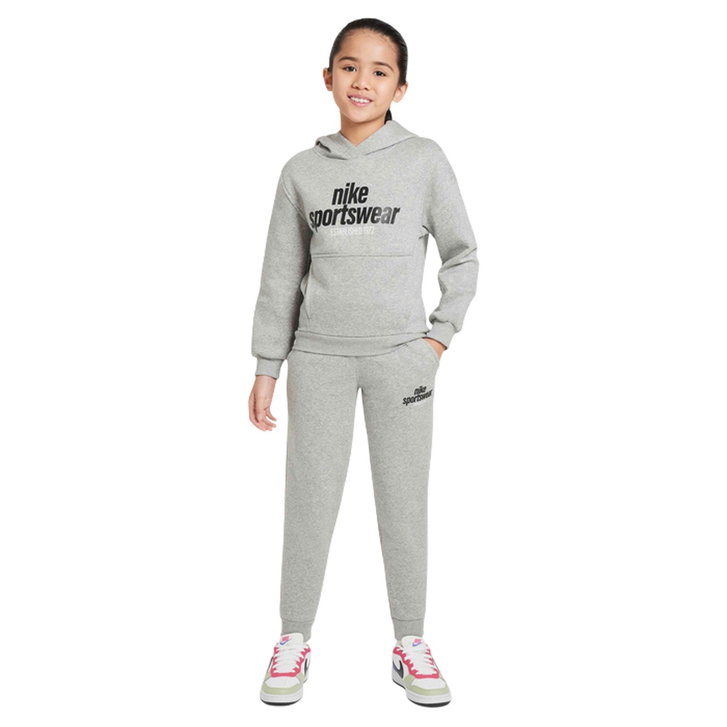 Dark Grey Heather - Lifestyle - Nike Childrens-Kids Sportswear Club Hoodie