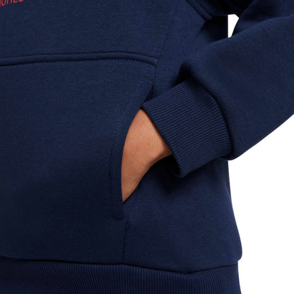 Obsidian Black - Side - Nike Childrens-Kids Sportswear Club Hoodie