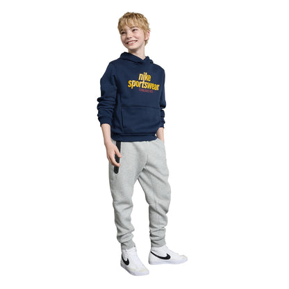 Obsidian Black - Lifestyle - Nike Childrens-Kids Sportswear Club Hoodie