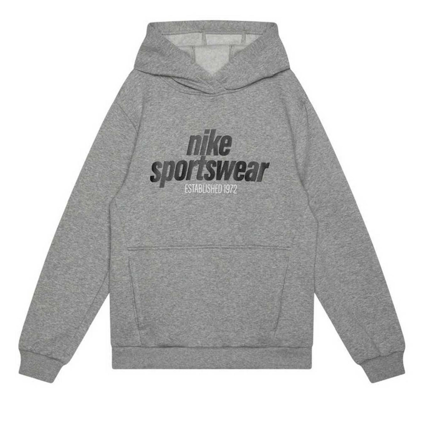 Dark Grey Heather - Front - Nike Childrens-Kids Sportswear Club Hoodie