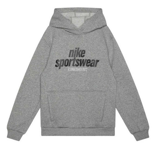 Dark Grey Heather - Front - Nike Childrens-Kids Sportswear Club Hoodie