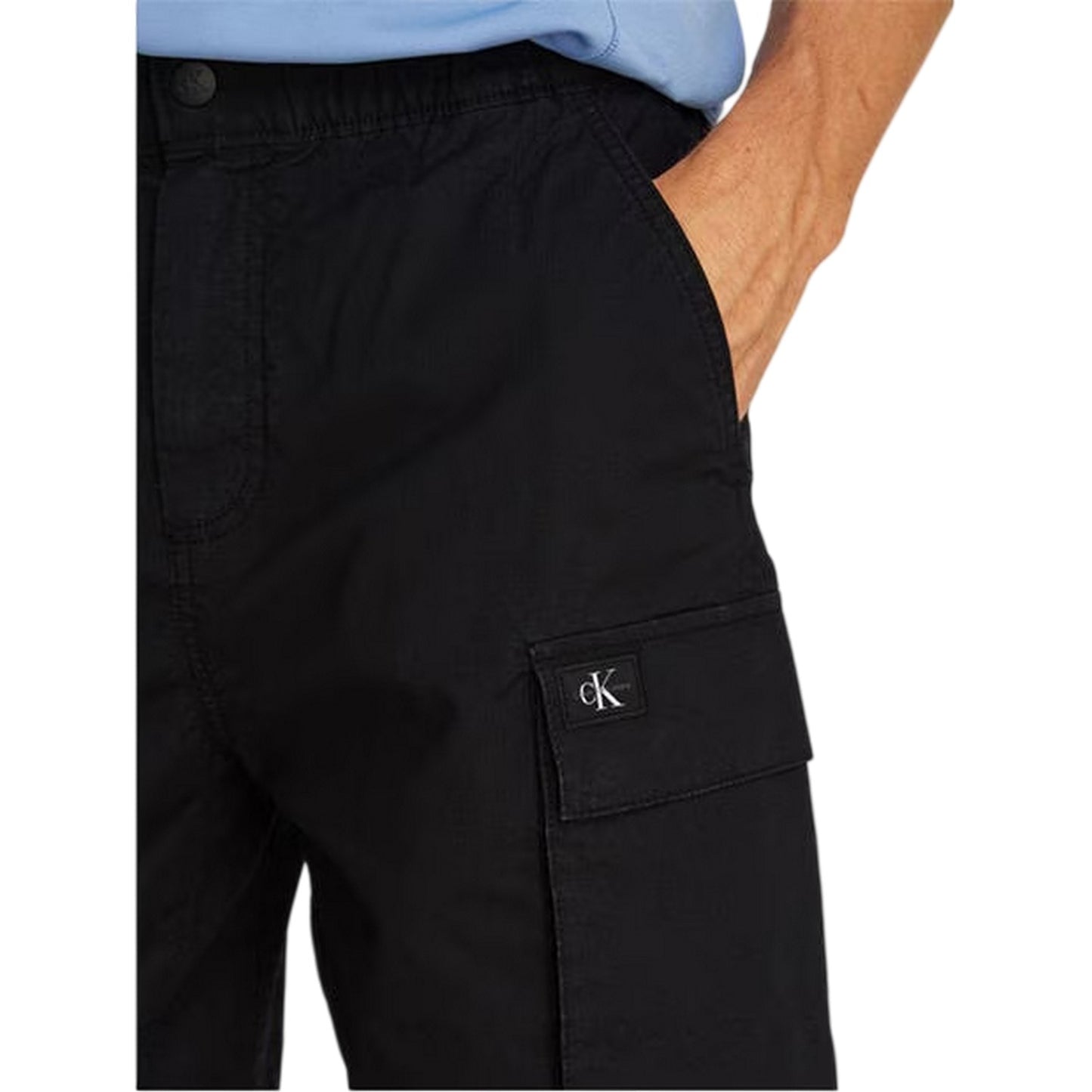 Black - Side - Calvin Klein Mens Cargo Shorts