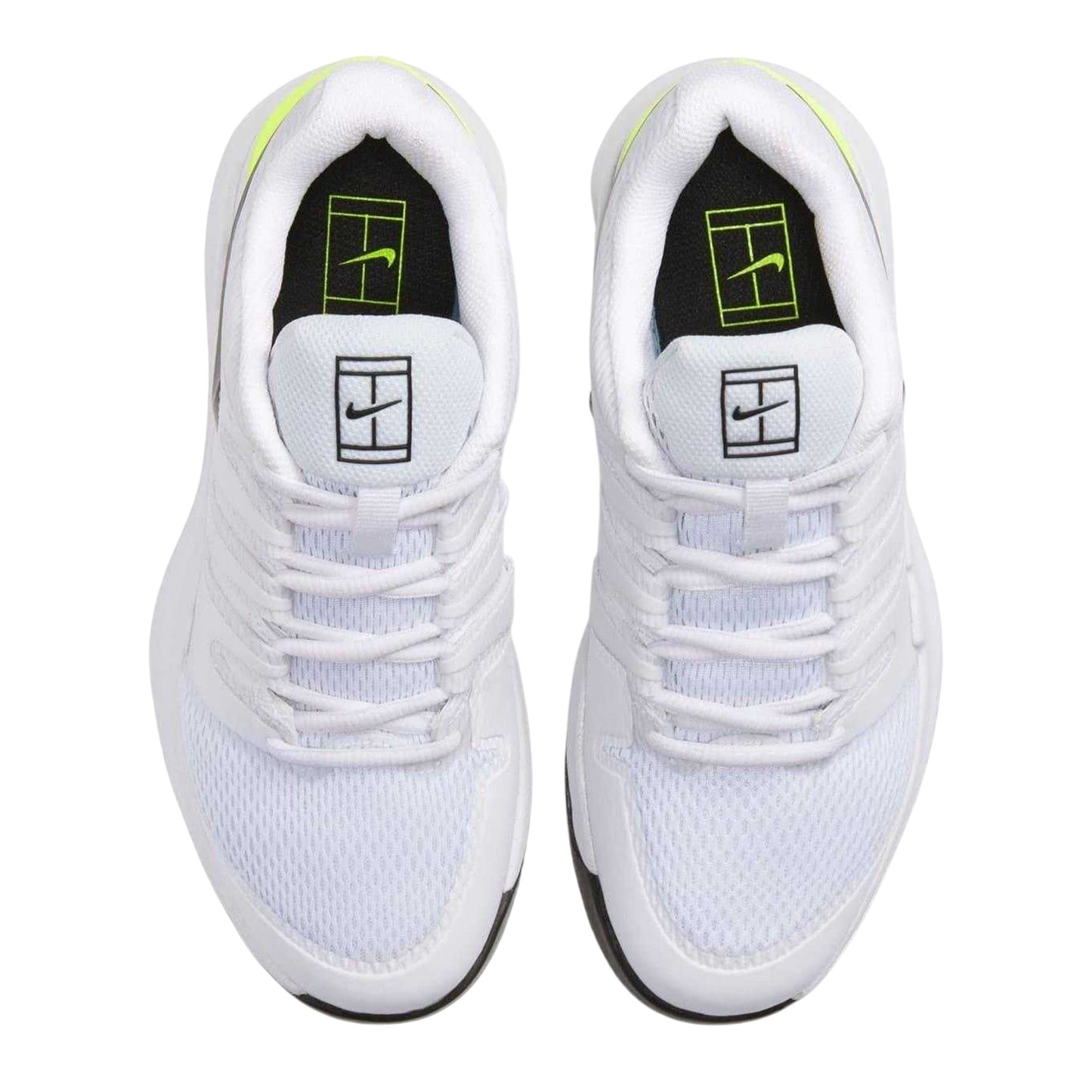 White-Black-Volt - Side - Nike Childrens-Kids Vapor Tennis Shoes