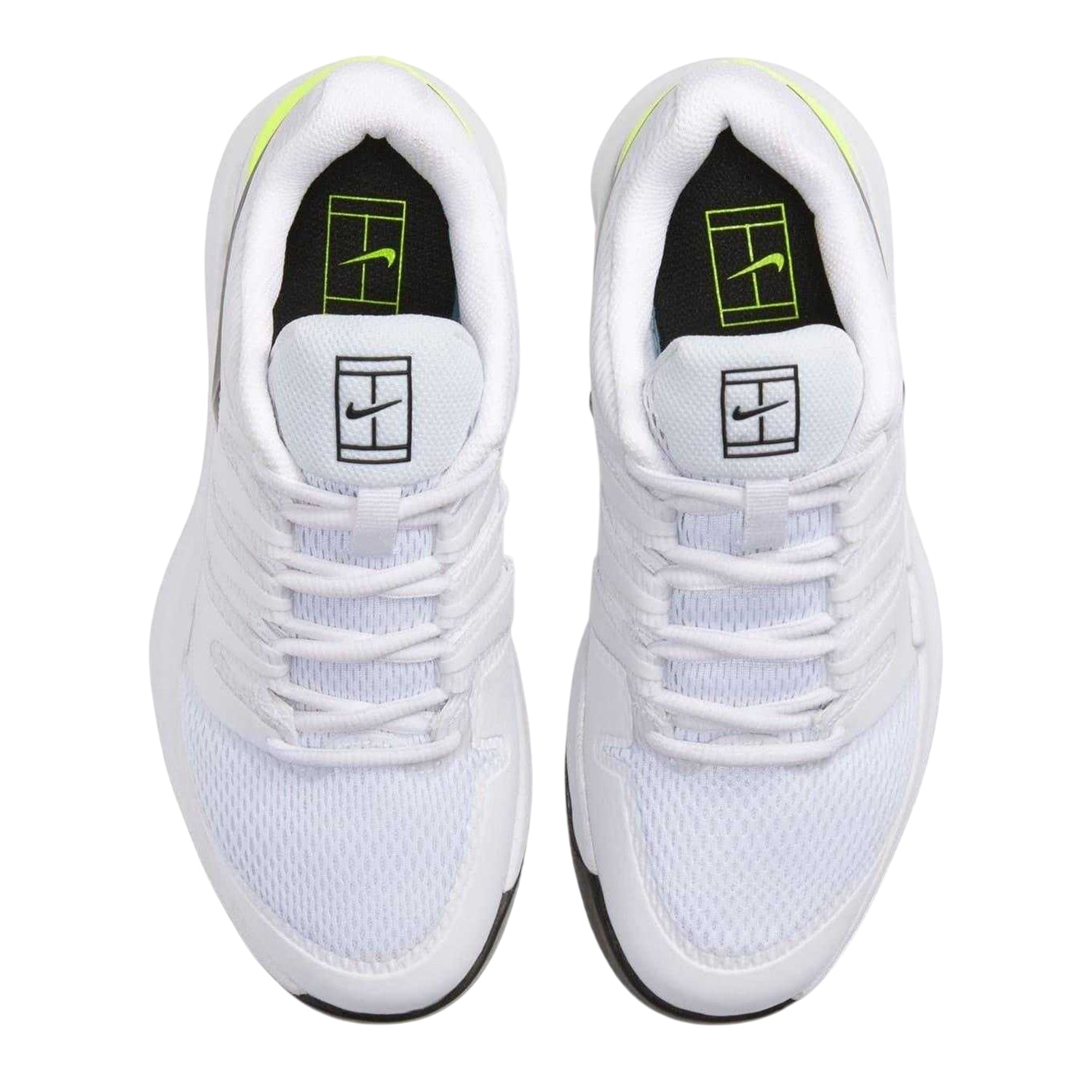 White-Black-Volt - Side - Nike Childrens-Kids Vapor Tennis Shoes