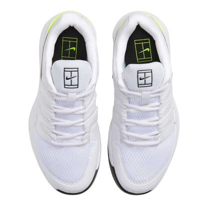 White-Black-Volt - Side - Nike Childrens-Kids Vapor Tennis Shoes