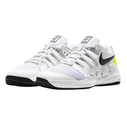 White-Black-Volt - Pack Shot - Nike Childrens-Kids Vapor Tennis Shoes