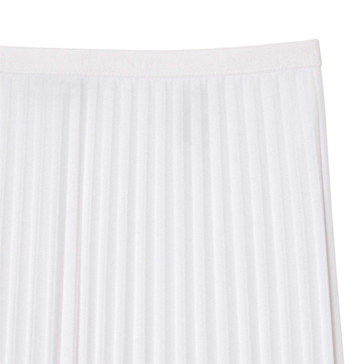 White - Side - Lacoste Womens-Ladies Pleated Elasticated Waist Midi Skirt
