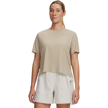 Khaki - Front - Under Armour Womens-Ladies Trail Run T-Shirt
