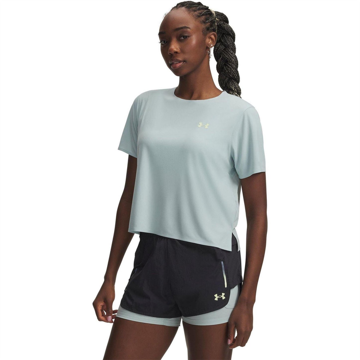 Blue-Green - Front - Under Armour Womens-Ladies Trail Run T-Shirt