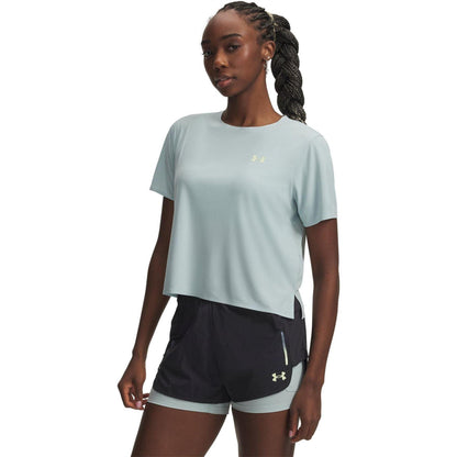 Blue-Green - Front - Under Armour Womens-Ladies Trail Run T-Shirt