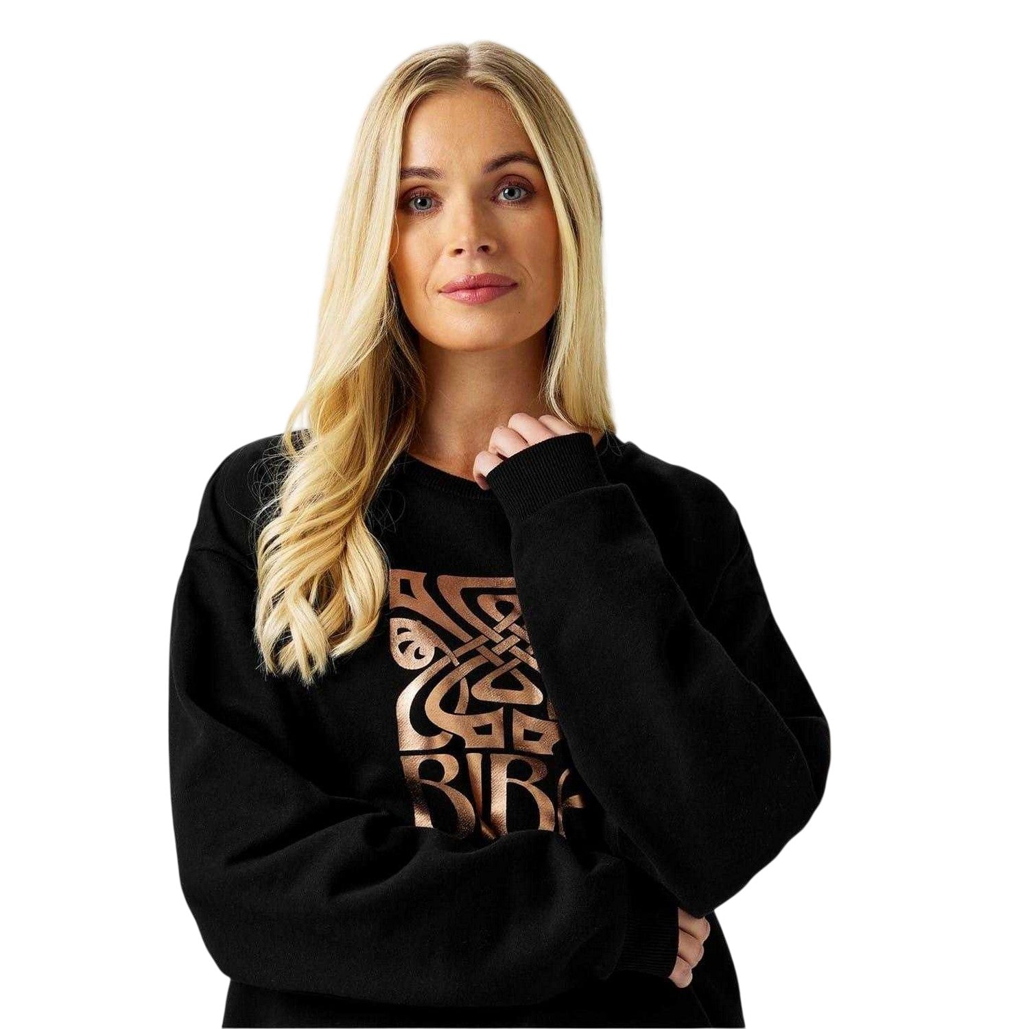 Black - Side - Biba Womens-Ladies Graphic Print Relaxed Fit Sweatshirt