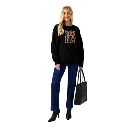 Black - Lifestyle - Biba Womens-Ladies Graphic Print Relaxed Fit Sweatshirt