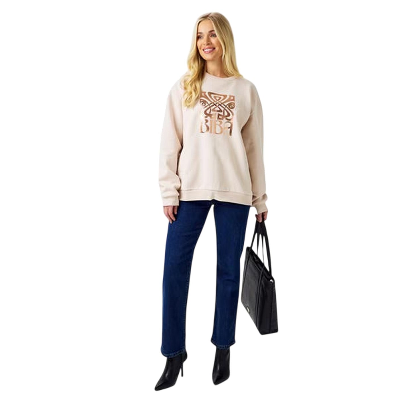 Cream - Lifestyle - Biba Womens-Ladies Graphic Print Relaxed Fit Sweatshirt