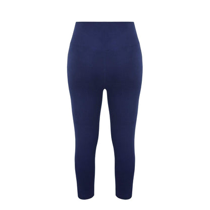 Navy - Back - Miso Womens-Ladies Capri Slim Leg 3-4 Leggings