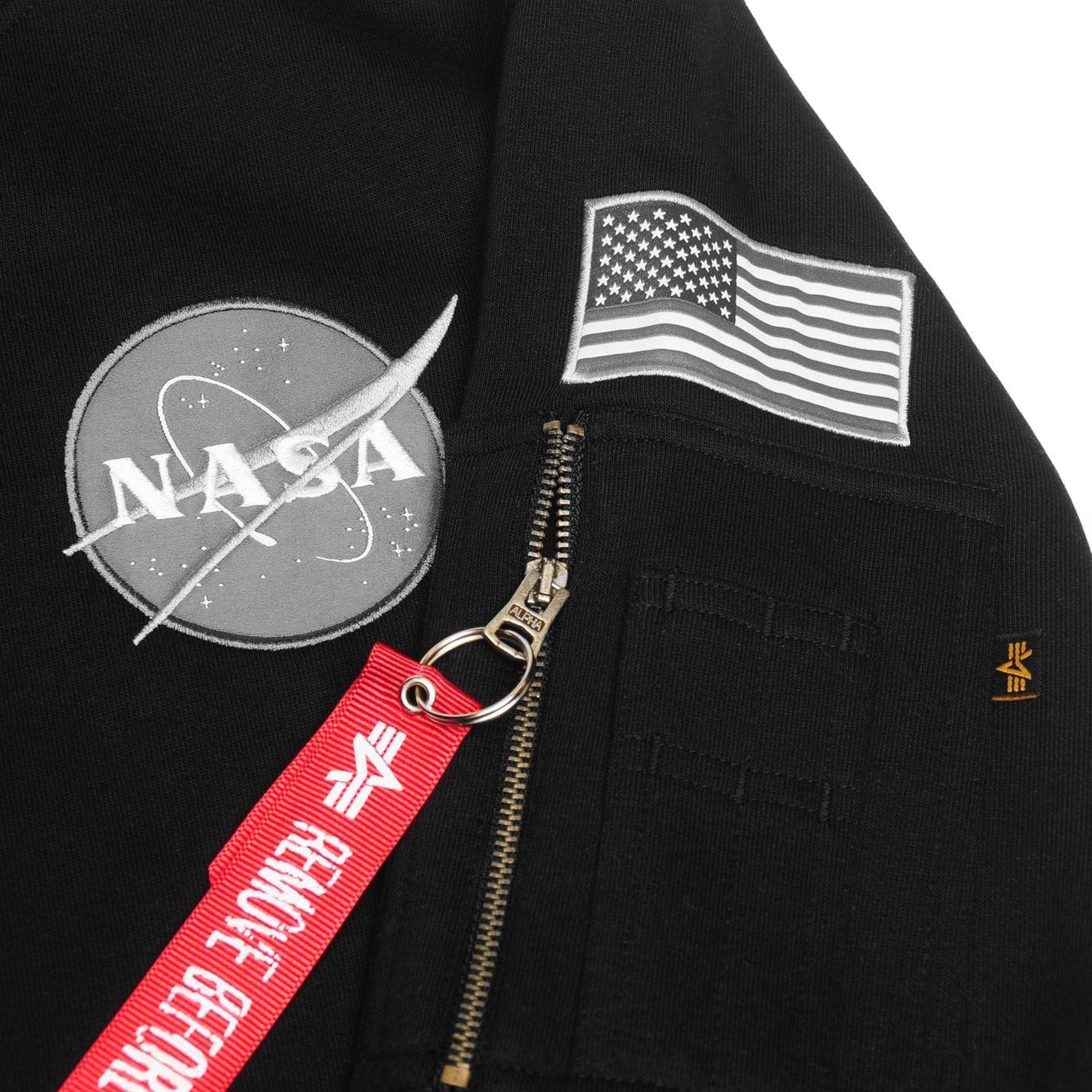 Black - Side - Alpha Unisex Adult NASA Cotton Blend Sweatshirt