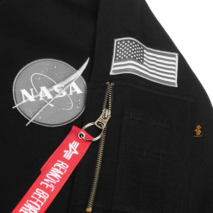 Black - Side - Alpha Unisex Adult NASA Cotton Blend Sweatshirt