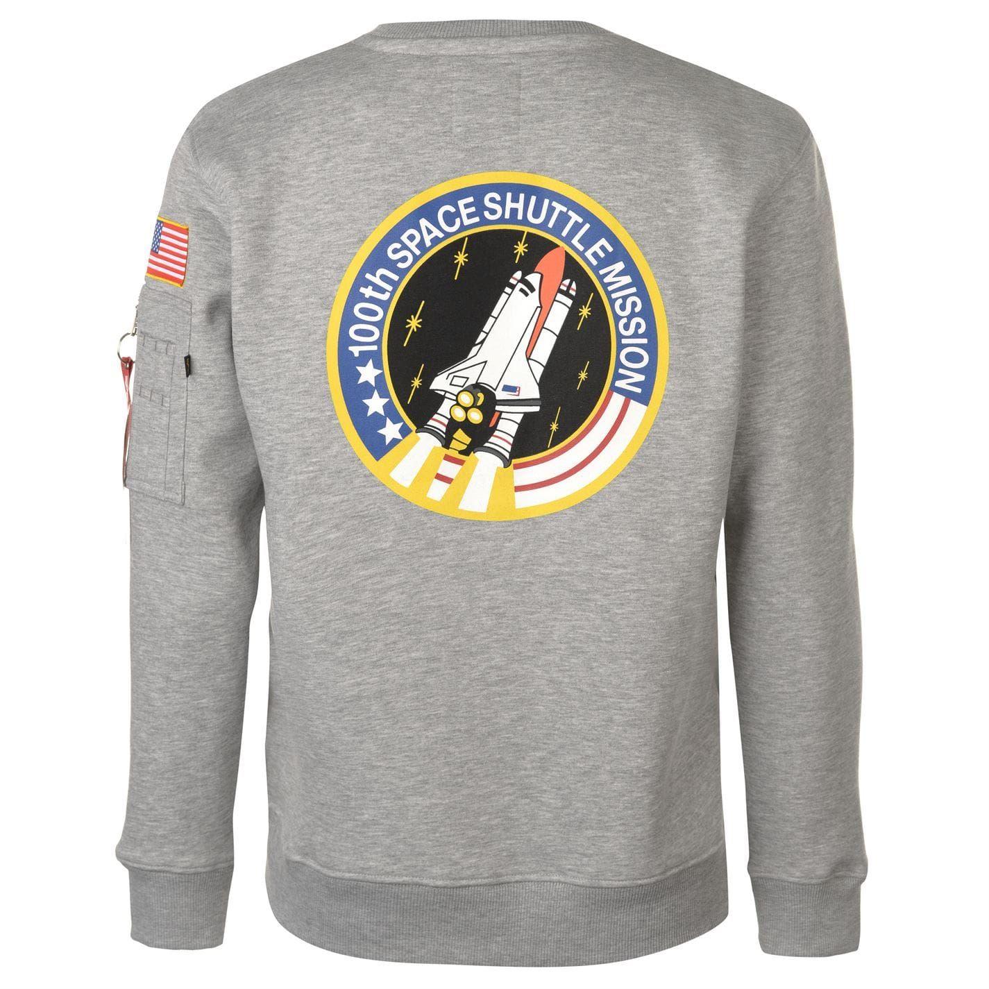Grey Heather - Back - Alpha Unisex Adult NASA Cotton Blend Sweatshirt