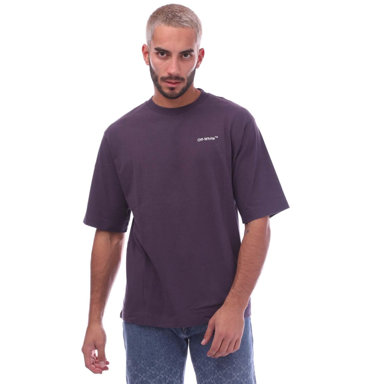 Purple - Front - Off White Mens Caravaggio Crownin Skate T-Shirt