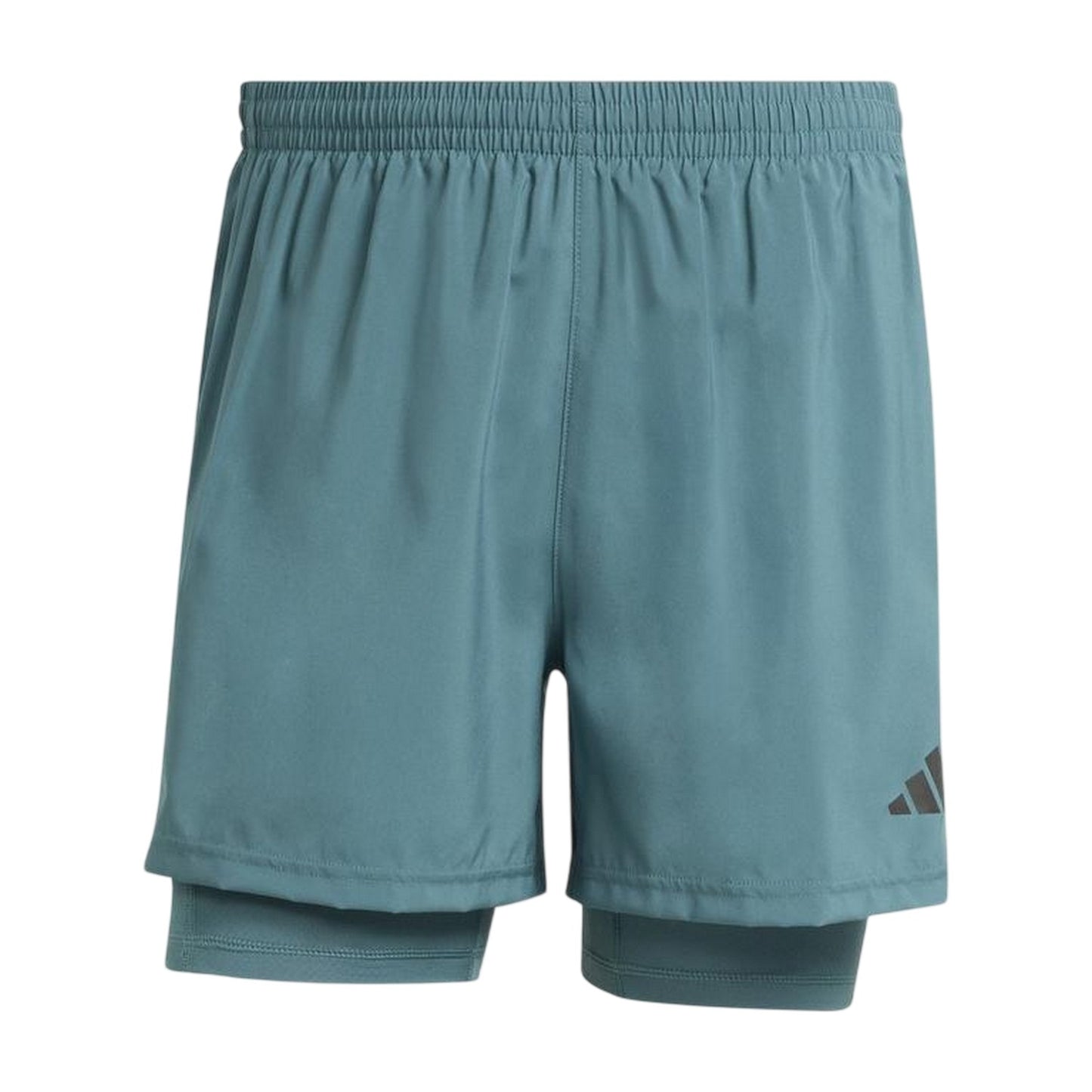 Teal - Front - Adidas Mens Own The Run 2 in 1 Running Shorts