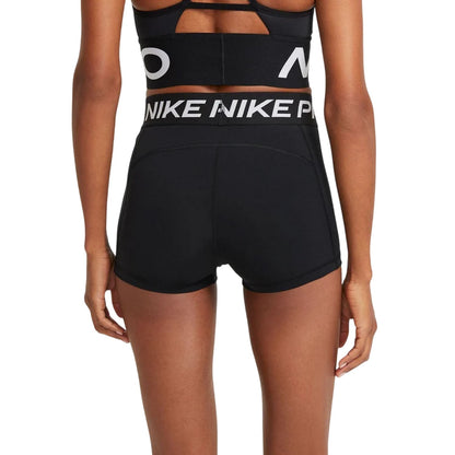 Black-White - Back - Nike Womens-Ladies Pro Dri-FIT Stretch Running Shorts