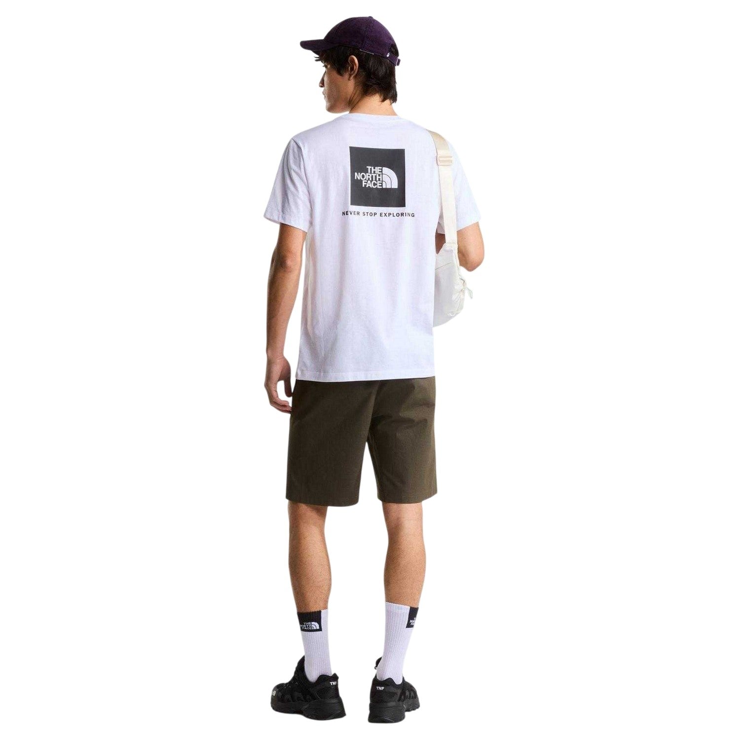 White-Black - Side - The North Face Mens Never Stop Exploring Regular T-Shirt