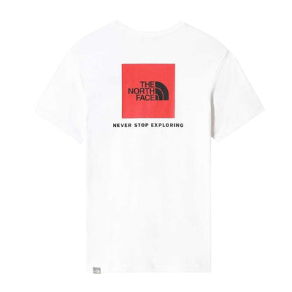 White-Red - Back - The North Face Mens Never Stop Exploring Regular T-Shirt