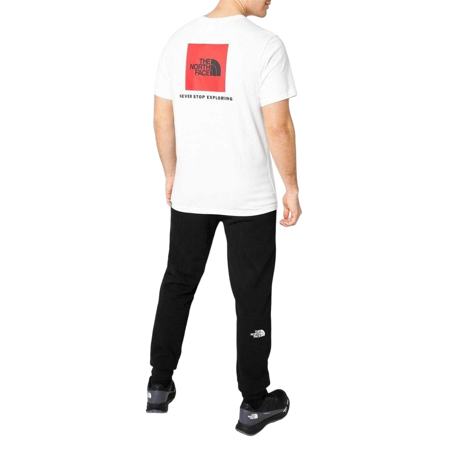 White-Red - Side - The North Face Mens Never Stop Exploring Regular T-Shirt