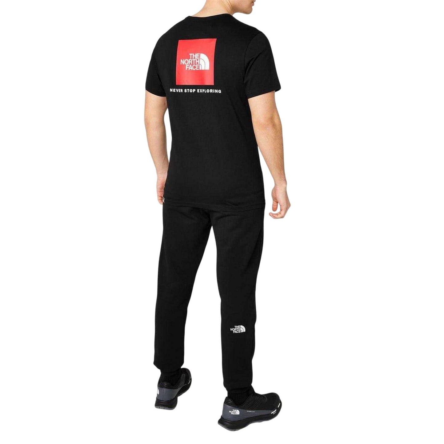 Black-Red - Side - The North Face Mens Never Stop Exploring Regular T-Shirt