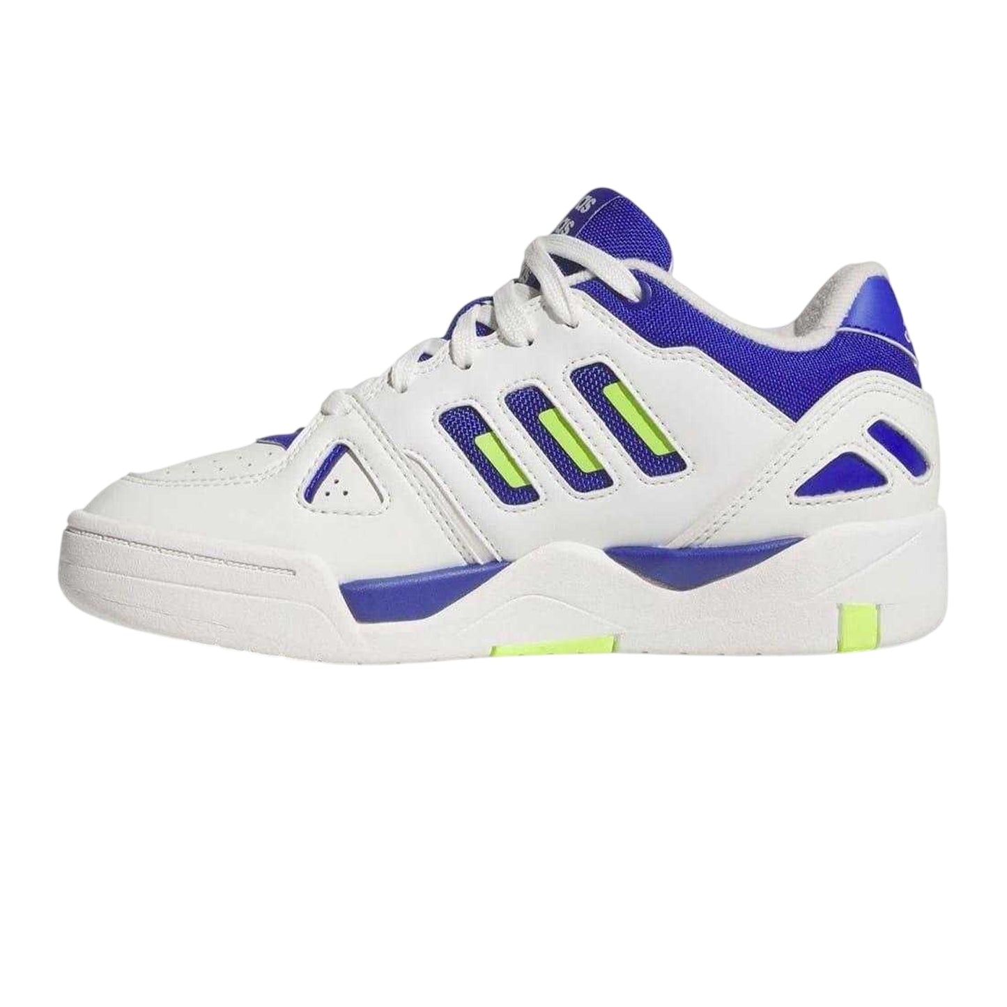 White-Blue-Lemon - Side - Adidas Mens Midcity Leather Trainers
