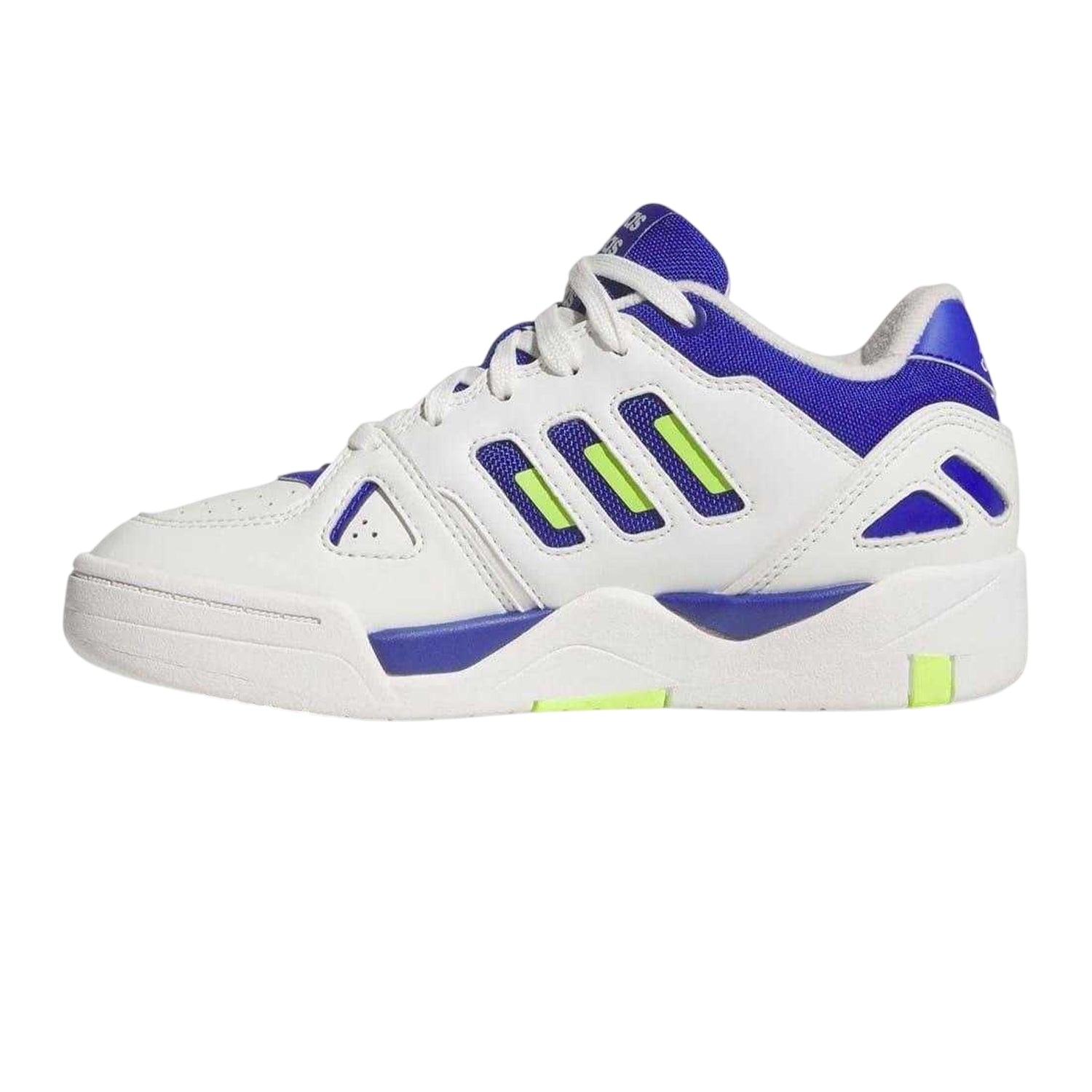 White-Blue-Lemon - Side - Adidas Mens Midcity Leather Trainers