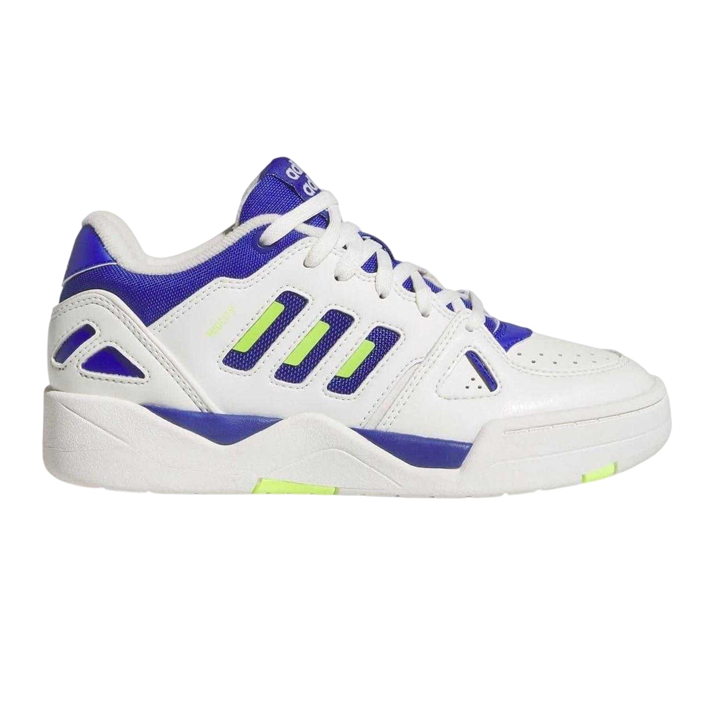 White-Blue-Lemon - Front - Adidas Mens Midcity Leather Trainers