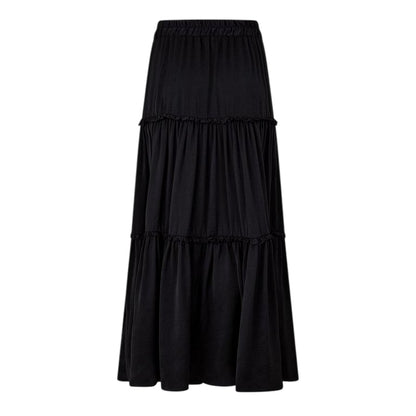 Black - Back - Biba Womens-Ladies Plain Maxi Skirt