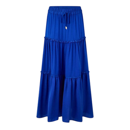 Blue - Front - Biba Womens-Ladies Plain Maxi Skirt