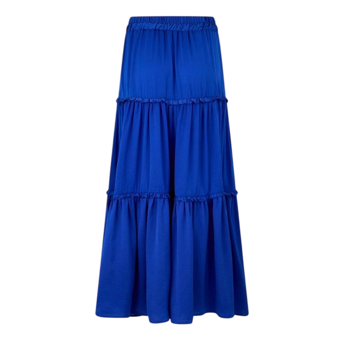 Blue - Back - Biba Womens-Ladies Plain Maxi Skirt