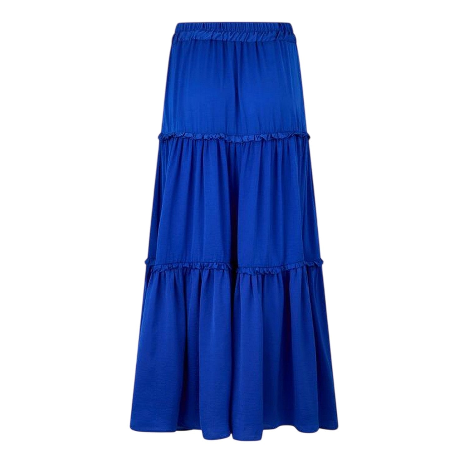 Blue - Back - Biba Womens-Ladies Plain Maxi Skirt