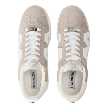 Grey - Side - Steve Madden Womens-Ladies Opponent Leather Trainers